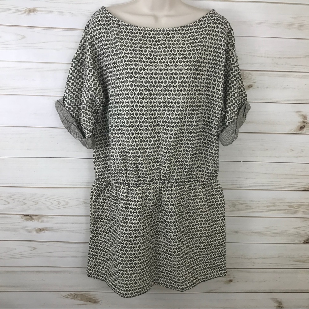 Zara Short Sleeve Dress Black Cream M